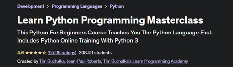 ver udemy learn python programming masterclass|The 15 Best Python Books for Beginners & Advanced Coders .